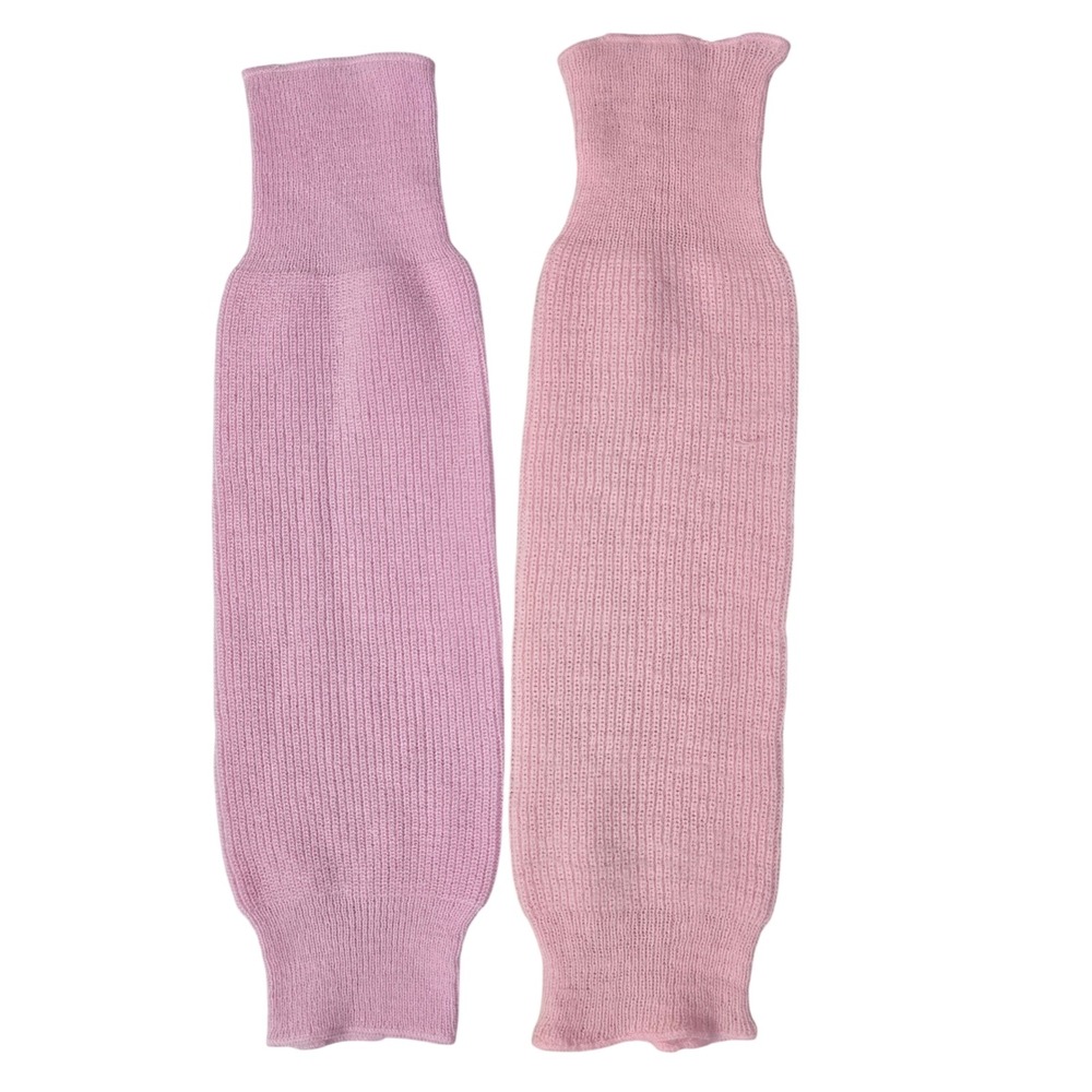 Vintage Women Leg Warmers Pink Ribbed Knit 80s Dancewear Slouchy OSFA